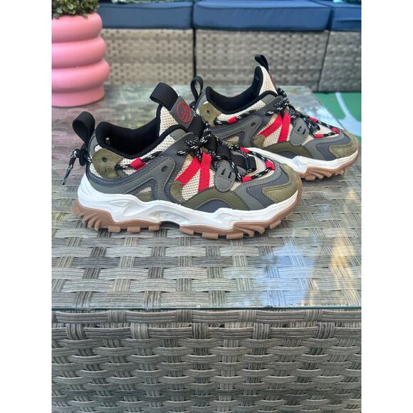 Javi Swipe 2Y Trail Kids Sneakers – Olive/Red – - Picture 3 of 9